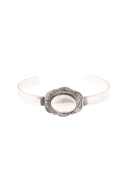 Sterling Silver Large Oval Bangle - ALEXIA STAM