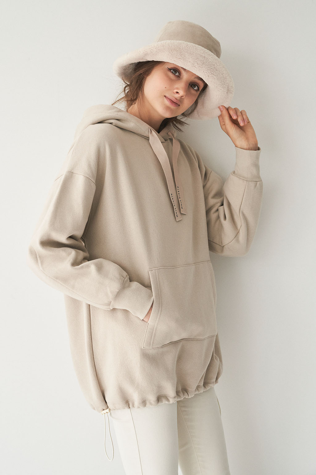 drawstring hem hoodie