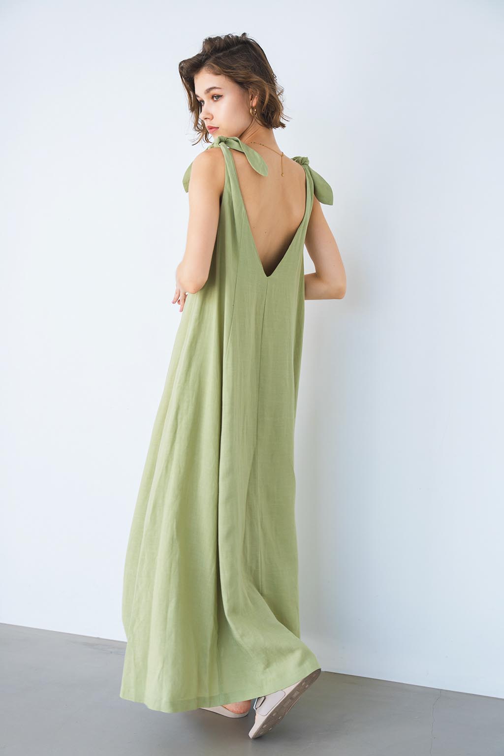 Tie Shoulder Long Dress - ALEXIA STAM