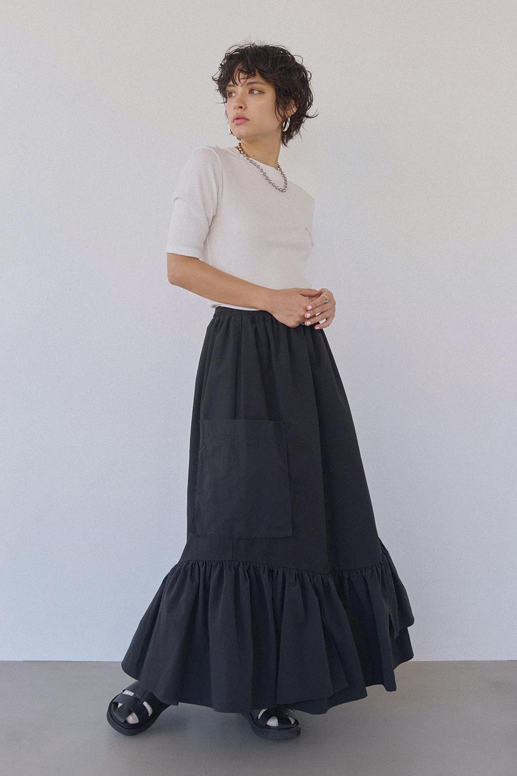 yukishimane】Wide pocket Long skirt-nielitexams.com