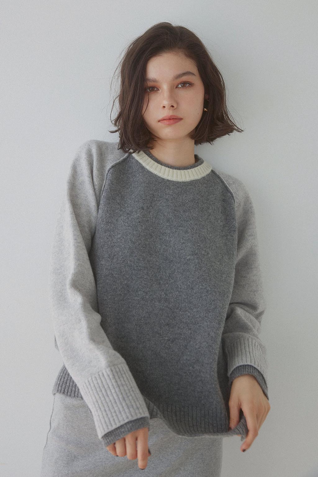 Crew Neck Layered Knit Top