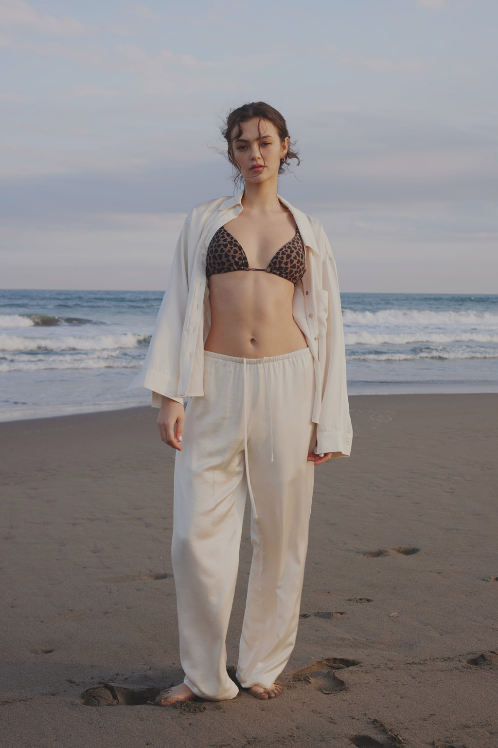 ALEXIA STAM パンツ Ribbon Satin Straight Pants /リボンサテン