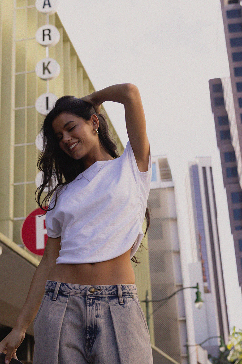 Side Gather Boat Neck Tee | ALEXIA STAM