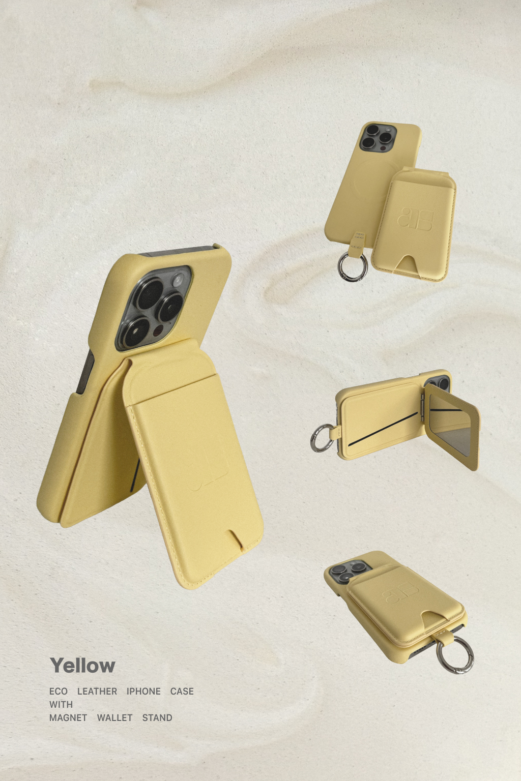 Eco Leather iPhone Case with Magnet Wallet Stand | ALEXIA STAM
