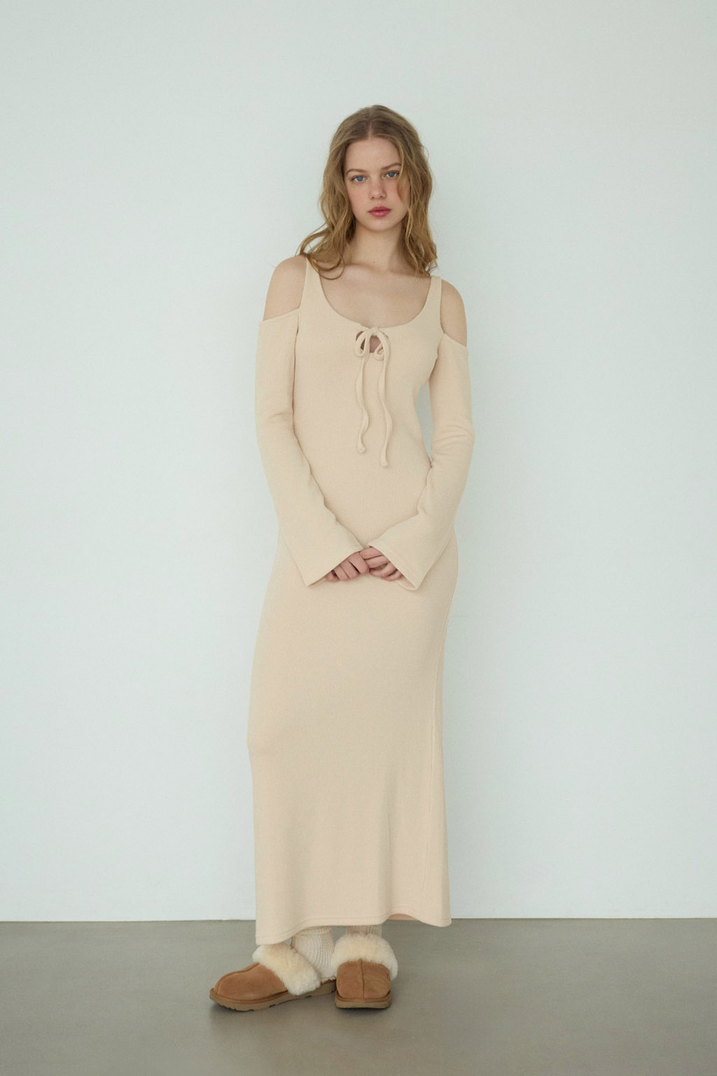 ☆新品☆ALEXIA STAM Summer Dress Light Brown Open Shoulder Long Dress | ALEXIA STAM
