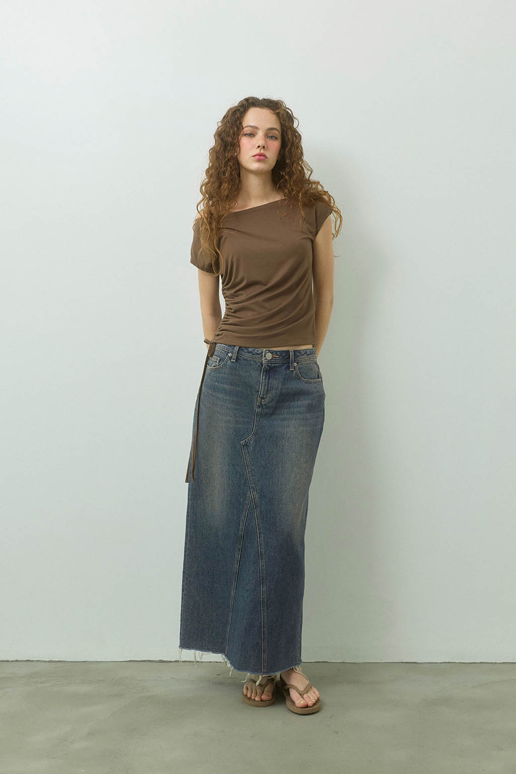 ALEXIASTAM ロングデニムスカートS【新品未使用タグ付き】 Low Rise Denim Long Skirt/ロングデニムスカート（デニムスカート
