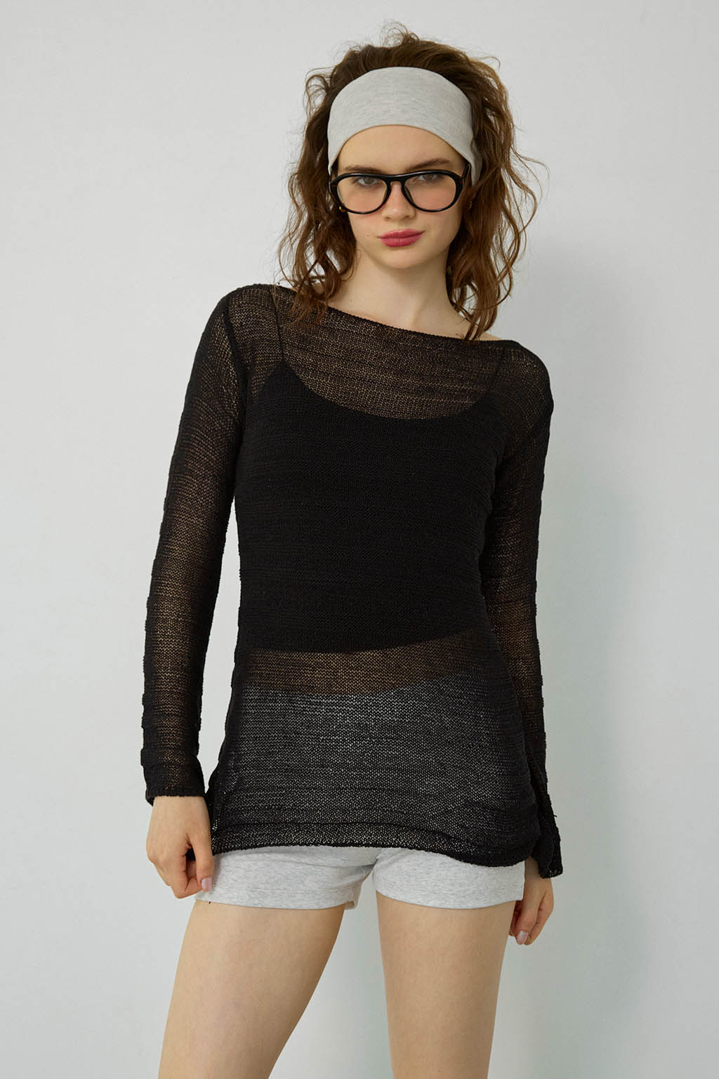 ALEXIASTAM トップス　M Long Sleeve Sheer Knit Top | ALEXIA STAM