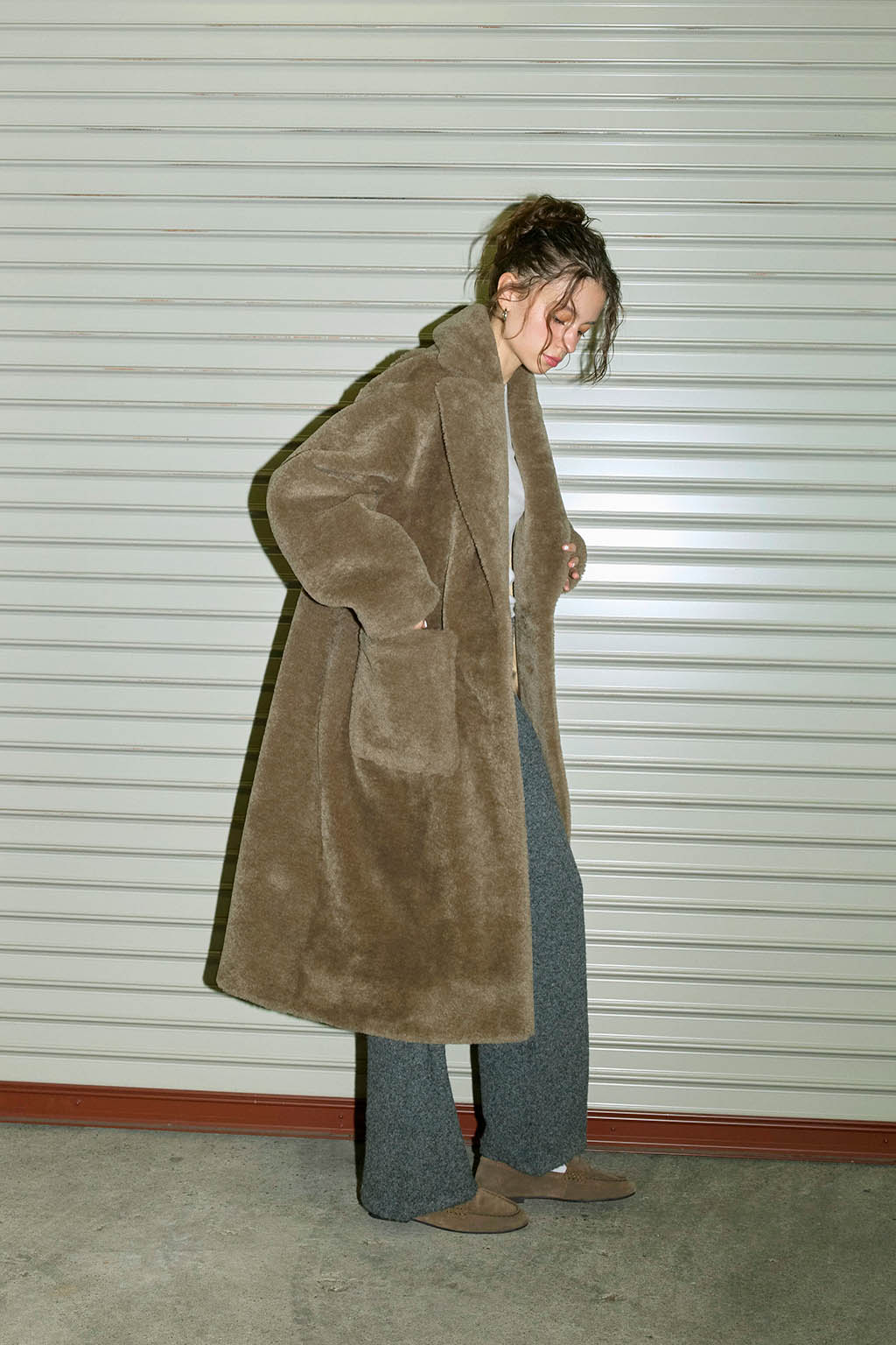 Boa Long Coat Cappuccino | ALEXIA STAM